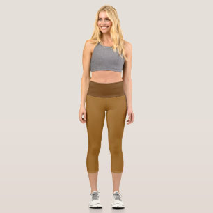 Leggings Capri Tons Brown, simples, chauds et douillets