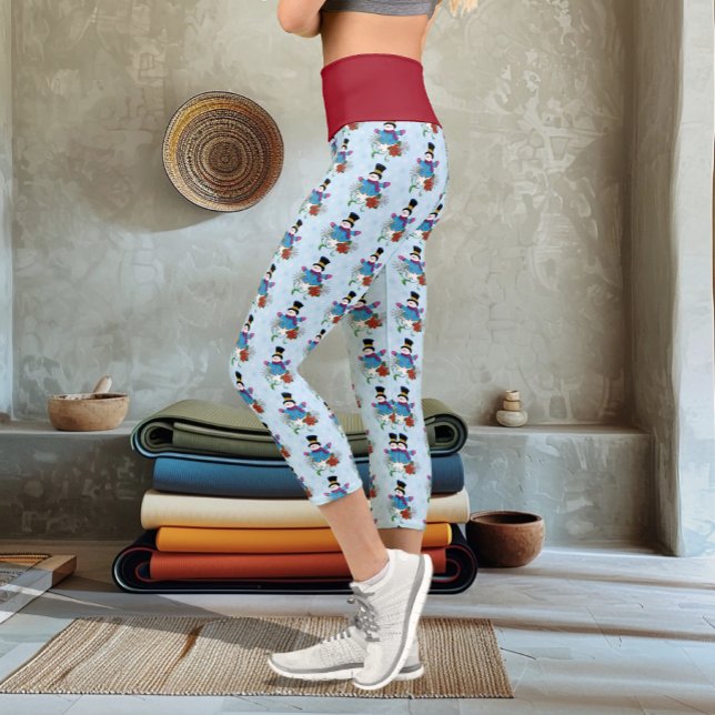 Leggings Capri Top Hat Snowman (Créateur téléchargé)