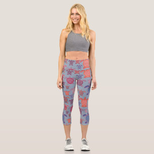Leggings Capri tortues de mer colorées