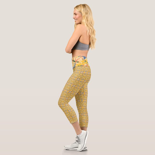 Leggings Capri Tour de couleur amusant (Gauche)