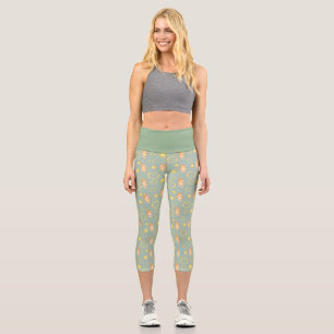 Leggings Capri tranche de citron et motif de chat