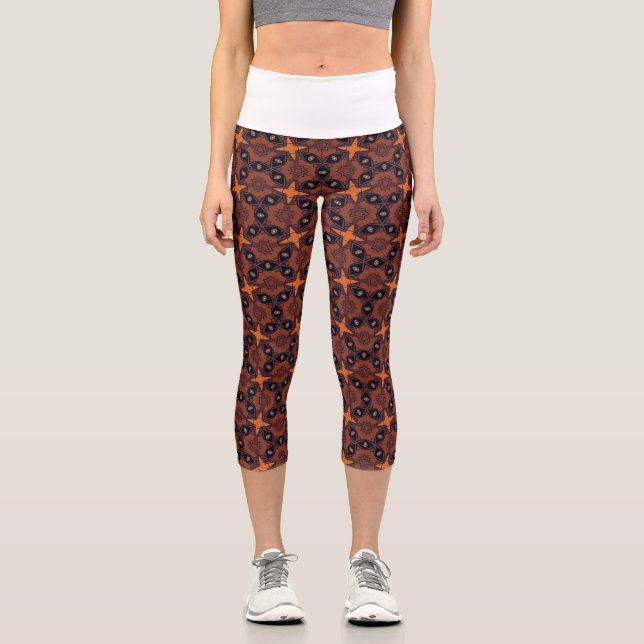 Leggings Capri Trellis de la chute étoilée épicée (Recto)