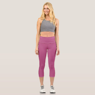 Leggings Capri Trend Couleur rose rose pourpre Berry Haut taille
