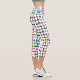 Leggings Capri Triangles colorés des années 80