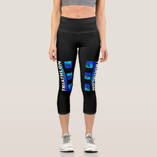 Leggings Capri Triathlon Triumph : Naviguer dans la nage, le vélo