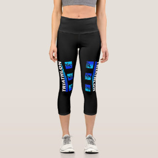 Leggings Capri Triathlon Triumph : Naviguer dans la nage, le vélo