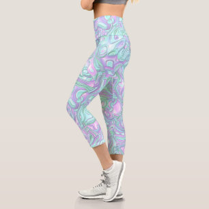 Leggings Capri Trippy Colorful 3D