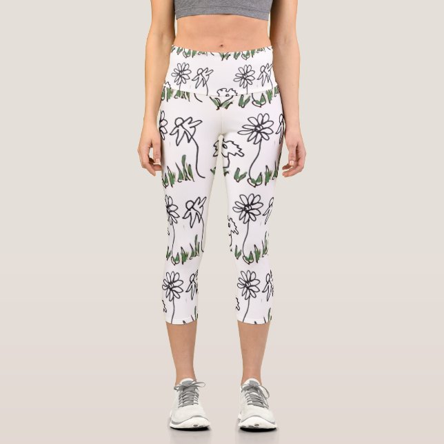 Leggings Capri Trois petites fleurs (Recto)