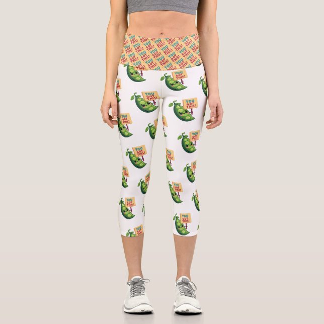 Leggings Capri "TU AS ÇA !" Illustration Motivationnelle Pea (Recto)