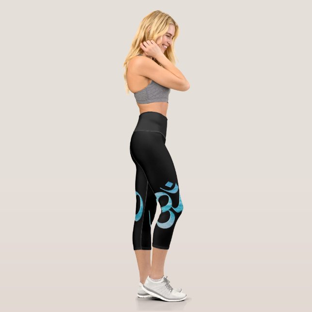 Leggings Capri Turquoise Om  (Droite)