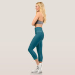 Leggings Capri Turquoise solide<br><div class="desc">Simple et simple</div>