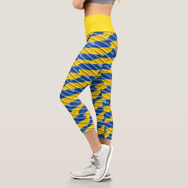 Leggings Capri Ukraine bleue et jaune Inspiration de la paix anti (Gauche)