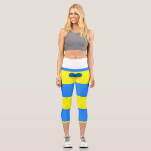 Leggings Capri Ukraine Drapeau bleu jaune Thunder_Cove