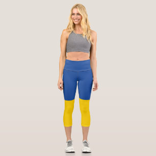 Leggings Capri Ukraine Drapeau, Ukraine Pays Cadeau Patriotique