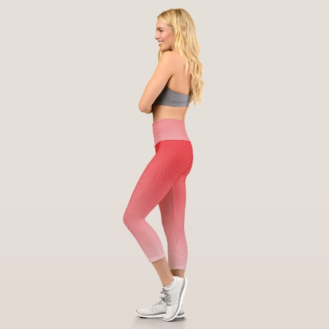 Leggings Capri un arrière - plan rouge et blanc avec de petits ca (Gauche)