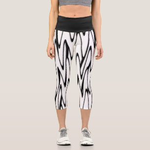 Leggings Capri Un art moderne Abstrait de ligne énergétique