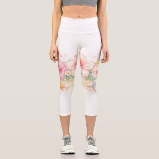 Leggings Capri Un beau design estival inspiré des fleurs