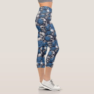 Leggings Capri Un crâne et une série Rose 12
