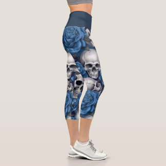 Leggings Capri Un crâne et une série Rose 12