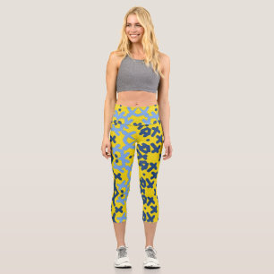 Leggings Capri Un motif d'impression de tissu coloré unique et gl
