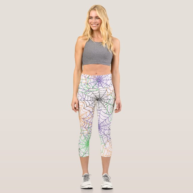 Leggings Capri Un simple Motif Web d'Halloween Spider (Recto)