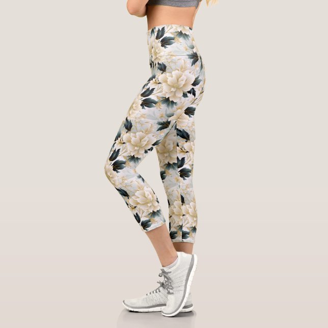 Leggings Capri Une conception de série florale de mariage 7 (Gauche)