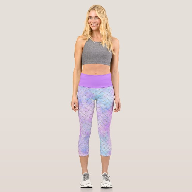 Leggings Capri Une galaxie de sirène Série Conception 1   (Recto)