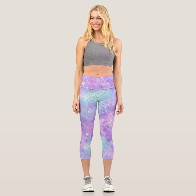 Leggings Capri Une galaxie de sirène Série Conception 11  (Recto)