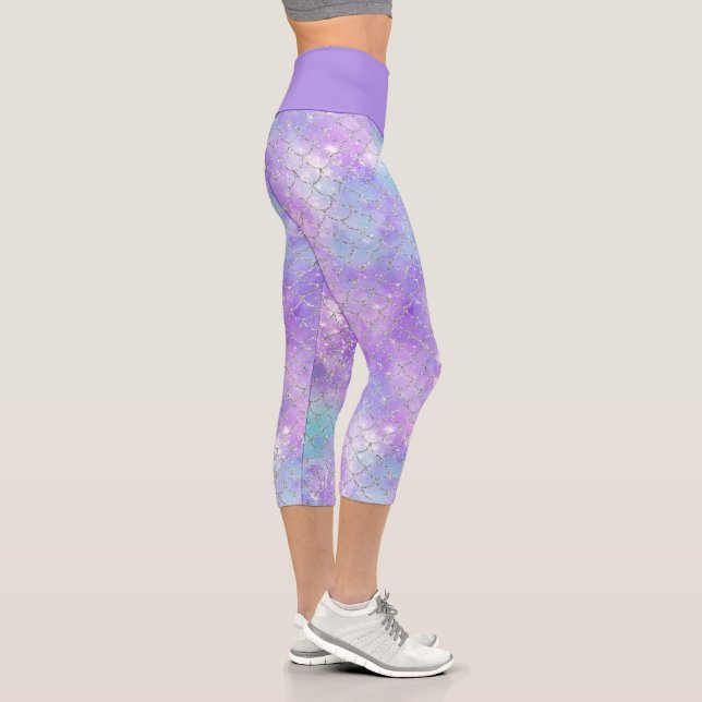 Leggings Capri Une galaxie de sirène Série Conception 11 (Droite)