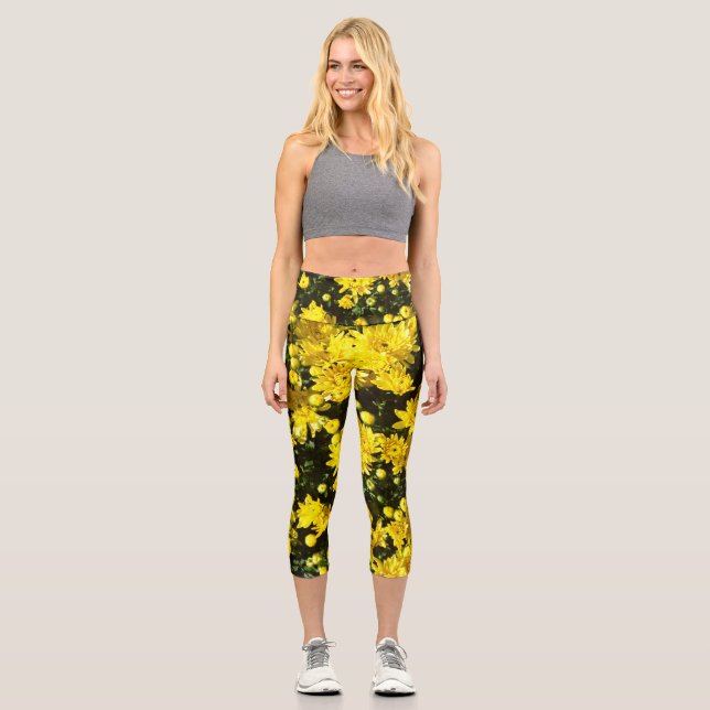 Leggings Capri Une multitude de mamans jaunes (Recto)