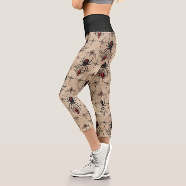 Leggings Capri Une série Black Widow Design #15 (Gauche)