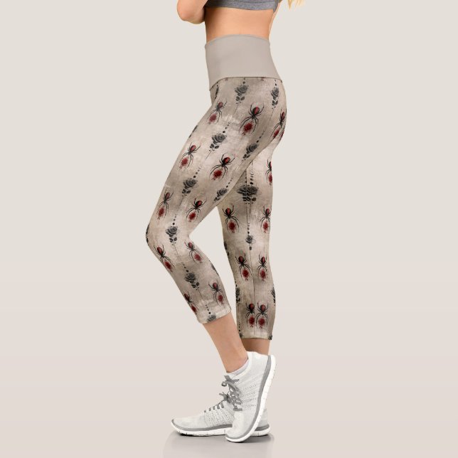 Leggings Capri Une série Black Widow Design #6 (Gauche)