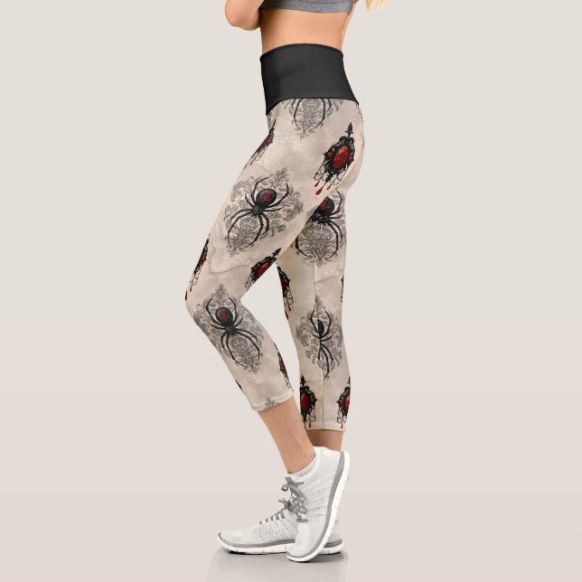 Leggings Capri Une série Black Widow Design #7 (Gauche)