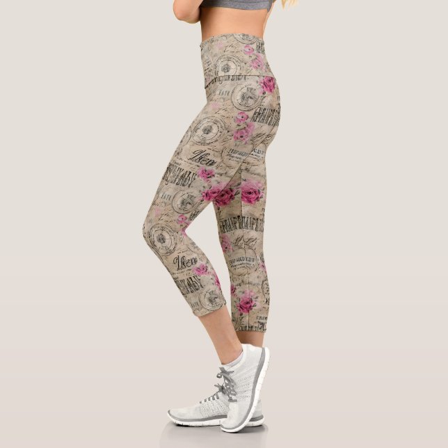 Leggings Capri Une série de design éphémère français 24 (Gauche)