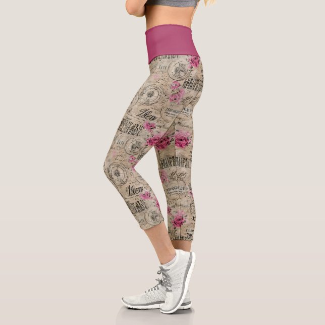 Leggings Capri Une série de design éphémère français 24 (Gauche)