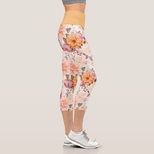 Leggings Capri Une série de fleurs automnales Design 2
