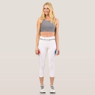 Leggings Capri United in Love Waistband Design - Inspirational Wo