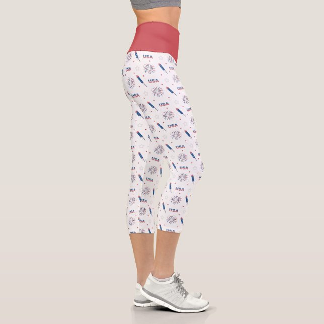 Leggings Capri Usa, feux d'artifice et pétards (Droite)