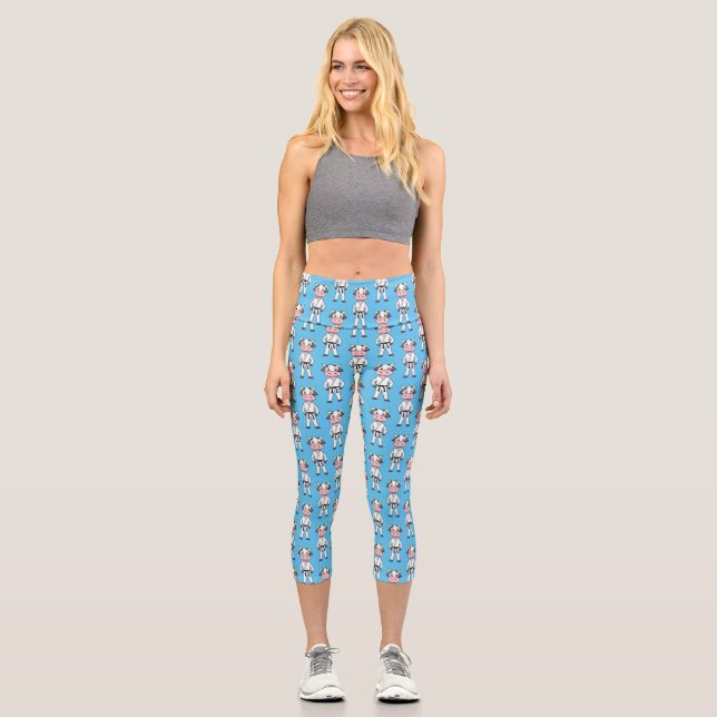 Leggings Capri Vache mignonne en combinaison kung fu (Recto)