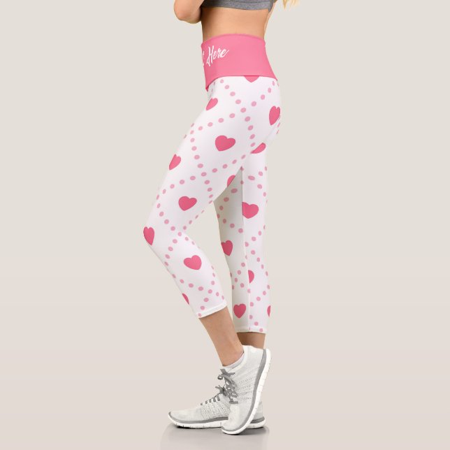 Leggings Capri Valentines de coeur rose-rustique (Gauche)