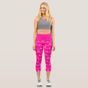 Leggings Capri valentines jour coeur rose abstrait