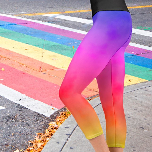 Leggings Capri Vapeur d'arc-en-ciel (Créateur téléchargé)