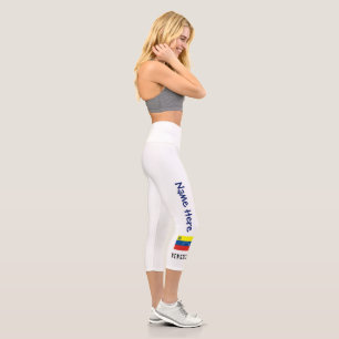 Leggings Capri Venezuela et drapeau vénézuélien avec votre nom