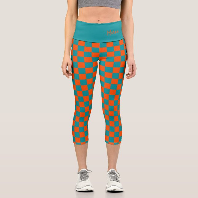 Leggings Capri Ventilateur sportif Couleurs de l'équipe NOM Coche (Recto)