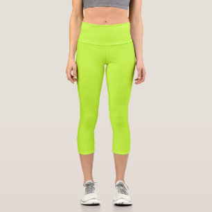 Leggings Capri Vert clair citron solide