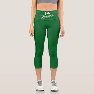 Leggings Capri Vert Drôle Irlandais Patty's Trèfle Saint Patrick