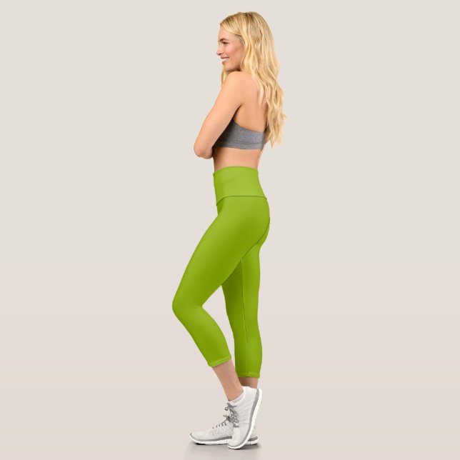 Leggings Capri Vert pomme (couleur unie)  (Gauche)