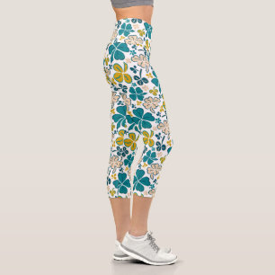 Leggings Capri Verte Shamrock  Motif Saint Patrick`s Day Ca