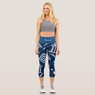 Leggings Capri Vêtements de sport à géométrie grecque moderne pou