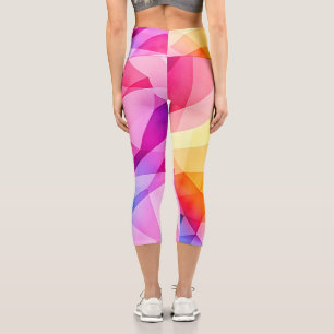 Leggings Capri Vibrant Geometric Abstract
